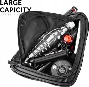 RockBros Torba rowerowa wodoodporna mocowana rzepami na ramę czarna ROCKBROS 3