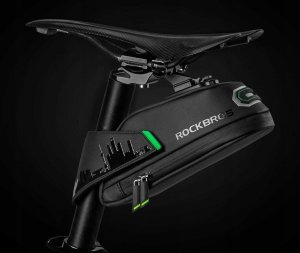 RockBros Torba rowerowa na telefon narzędzia pod siodełko z szybkozłączką czarna ROCKBROS 4