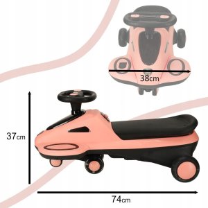 Ikonka Jeździk grawitacyjny świecące koła LED z muzyką grający skuter 74cm różowo-czarny max 100kg 3