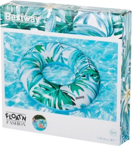 Bestway BESTWAY 36237 Kółko do pływania koło dmuchane palmy liście niebieski max 90kg 11