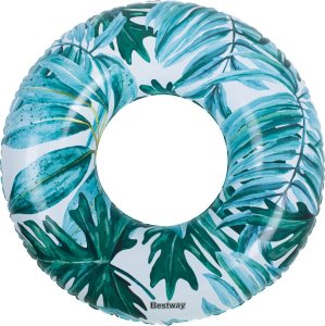 Bestway BESTWAY 36237 Kółko do pływania koło dmuchane palmy liście niebieski max 90kg 7