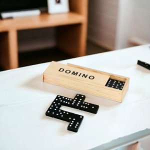 PrzydaSie Domino 28 X Drewniane Klocki Gra Rodzinna Pudełko 8