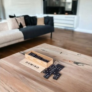 PrzydaSie Domino 28 X Drewniane Klocki Gra Rodzinna Pudełko 9