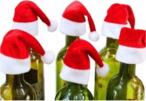 PrzydaSie Czapka Mikołaja Na Butelkę Sztućce 10Szt Ozdoby 6