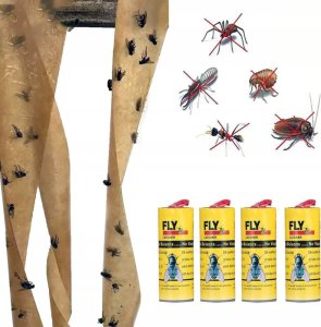 PrzydaSie 4X Lep Na Owady Muchy Pułapka Lepowa Taśma 4 Rolki 9