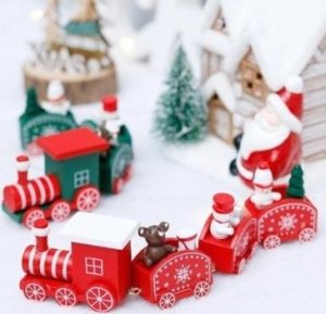 Dekoracja świąteczna PrzydaSie Pociąg Drewniany Dekoracja Boże Narodzenie Święta Lokomotywa 2