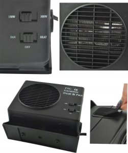 PrzydaSie Grzejnik Samochodowy Farelka Nagrzewnica Dmuchawa Na Szybe Do Auta 12V 29