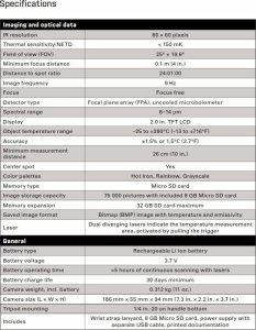 Noktowizor Flir Systems FLIR TG167 Pirometr termowizyjny IR 80x60 pikseli Termowizja TG 167 2