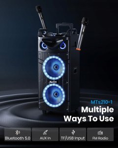 Kolumna Moukey Moukey Głośnik bezprzewodowy przenośny MK3024 w zestawie imprezowy/karaoke 3