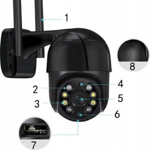 Kamera IP Zintronic Kamera Obrotowa IP I8 DARK WiFi PTZ 8MPx  4K UHD 11