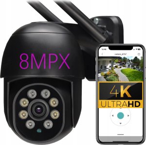 Kamera IP Zintronic Kamera Obrotowa IP I8 DARK WiFi PTZ 8MPx  4K UHD 14