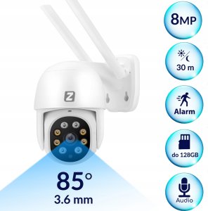 Kamera IP Zintronic Kamera Obrotowa IP I8 WiFi PTZ 8MPx  4K UHD 13