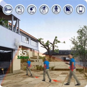 Kamera IP Zintronic Kamera Obrotowa IP I8 WiFi PTZ 8MPx  4K UHD 3