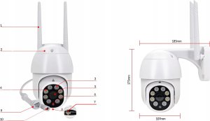 Kamera IP Zintronic Kamera Obrotowa IP I8 WiFi PTZ 8MPx  4K UHD 7