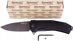 LionSteel Knives Nóż składany LionSteel KUR Black G10, Black Stonewashed Sleipner by Molletta (KUR BBK) 8