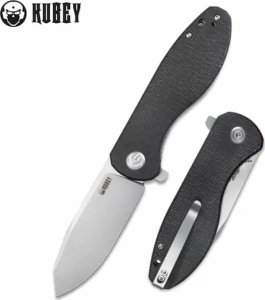 Kubey Knife Nóż składany Kubey Knife Master Chief Black Micarta, Bead Blast AUS-10 by Keanu Alfaro (KU358H) 3