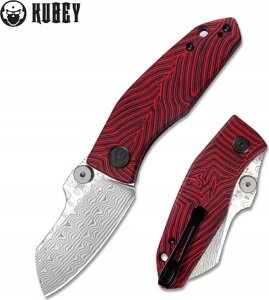 Kubey Knife Nóż składany Kubey Knife Monsterdog Black/Red G10, Damascus by Dmitry Osarenko (KU337G) 1