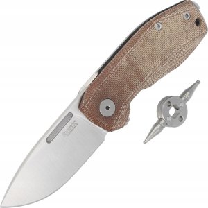 LionSteel Knives Nóż składany LionSteel Nano Natural Canvas Micarta, Satin MagnaCut (NA01 CVN) 1