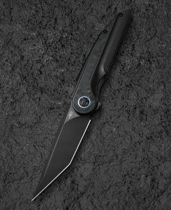 Bestech Knives Nóż Bestech Blind Fury Black Stonewashed Titanium / Blue Marble CF, Black Stonewashed M390 by Grzegorz Grabarski (BT2303F) 1