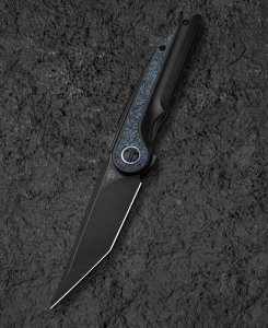 Bestech Knives Nóż Bestech Blind Fury Black Stonewashed Titanium / Sky Blue Marble CF, Black Stonewashed M390 by Grzegorz Grabarski (BT2303D) 1