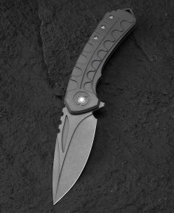 Bestech Knives Nóż składany Bestech Buwaya Dark Bead Blast Titanium, Dark Bead Blast M390 by Kombou (BT2203A) 1