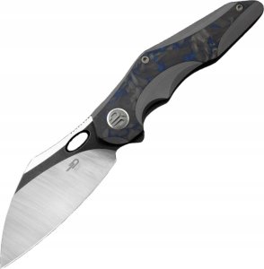 Bestech Knives Nóż składany Bestech Nogard Grey Titanium/Black Blue Marbled Carbon Fiber, Satin/Black Stonewashed M390 by Kombou (BT2105A) 1