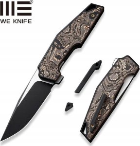 WE Knife Nóż składany WE Knife OAO Black Titanium/Copper Foil Carbon Fiber, Black Stonewashed/Satin CPM 20CV by Tashi Bharucha (WE23001-2 1