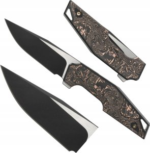 WE Knife Nóż składany WE Knife OAO Black Titanium/Copper Foil Carbon Fiber, Black Stonewashed/Satin CPM 20CV by Tashi Bharucha (WE23001-2 2