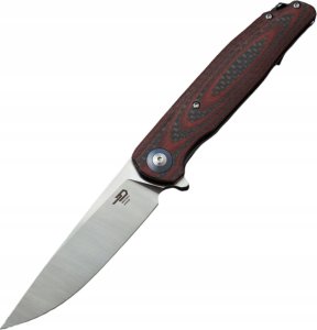 Bestech Knives Nóż składany Bestech Ascot Red Carbon Fiber/G10, Satin D2 (BG19F) 1