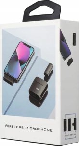 Mikrofon OEM Mikrofon krawatowy bezprzewodowy Lightning z etui ładującym S11 czarny 14