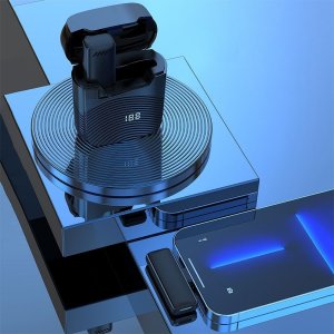 Mikrofon OEM Mikrofon krawatowy bezprzewodowy Lightning z etui ładującym S11 czarny 3