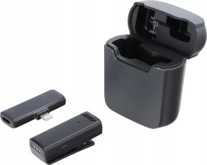Mikrofon OEM Mikrofon krawatowy bezprzewodowy Lightning z etui ładującym S11 czarny 10