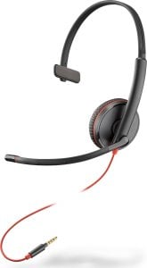 Słuchawki Poly Poly Blackwire 3215 - Headset - On-Ear - kabelgebunden - 3,5 mm Stecker - Schwarz - Zertifiziert fur Skype fur Unternehmen, optimiert fur UC, Avaya Certified, Cisco Jabber Certified 1