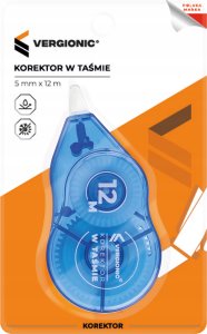 VERGIONIC KOREKTOR W TAŚMIE TAŚMOWY TAŚMA MYSZKA SZKOLNY AUTOMATYCZNY BIAŁY 5mm x 12m 11