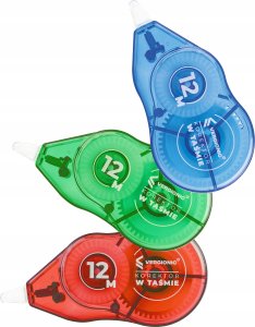 VERGIONIC KOREKTOR W TAŚMIE TAŚMOWY TAŚMA MYSZKA SZKOLNY AUTOMATYCZNY BIAŁY 5mm x 12m 9