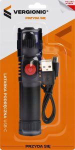 Latarka VERGIONIC LATARKA PODRĘCZNA MAŁA PORĘCZNA DO KIESZENI MOCNA 2W USB-C VERGIONIC 4