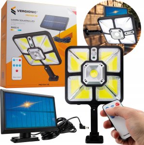 VERGIONIC LAMPA SOLARNA LED ULICZNA CZUJNIK RUCHU ZMIERZCHU + PILOT 1