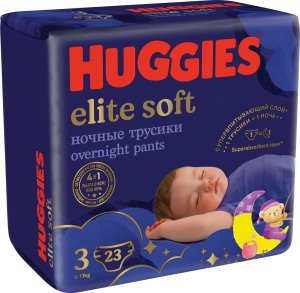 Huggies Pieluchomajtki na noc Elite Soft Night Pants rozmiar 3 (6-11kg) 23 szt 2
