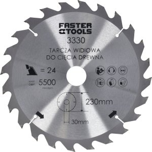 Faster Tools FASTER TOOLS Tarcza widiowa do cięcia drewna 200 x 30 24 1,9 1,4 one size 2