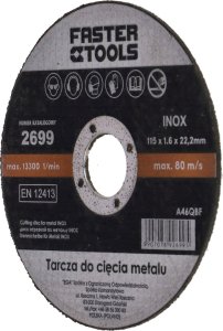 Faster Tools FASTER TOOLS Tarcza do cięcia metalu INOX 125 x 1,0 one size 3