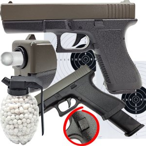 Gonher Pistolet Glock P80 ASG Na Kulki Metal Polimer wer wojsko+Granat 1