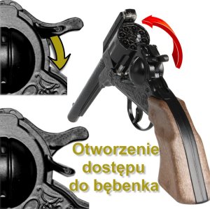 Gonher GONHER Hiszpański Metalowy Rewolwer Pistolet Na Kapiszony 8-Strzałowy 2