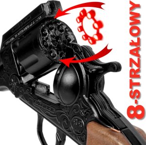 Gonher GONHER Hiszpański Metalowy Rewolwer Pistolet Na Kapiszony 8-Strzałowy 3