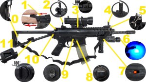 Gonher Replika ASG SUBKARABINKA KAC PDW Karabin Metalowy na Kulki 6mm + Pistolet + Granat 2