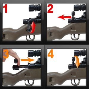 Gonher SZTUCER Karabin Myśliwski Na Kulki 6mm Snajperka ASG z Laserem + Granat kulek bezszw. 7