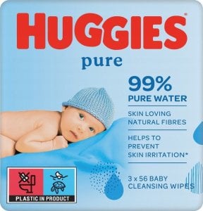 Huggies Chusteczki nawilżane HUGGIES dla dzieci Pure Triplo 168 szt 1