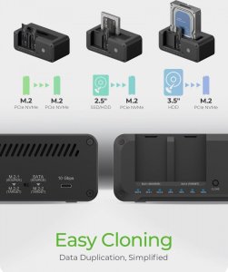 Icy Box Stacja dokujšca IB-2924MSCL-C31 Docking & CloneStation 1x 2,5'/3,5' do 1x M.2 NVMe & M.2 NVMe do M.2 NVMe 6