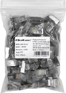Qoltec Wtyk złšcze modularne RJ45 | CAT6 | FTP | Pozłacane styki | 100 sztuk 4