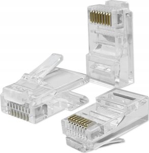 Qoltec Wtyk przelotowy złšcze RJ45 | CAT6 | UTP | Pass Through |        Pozłacane styki | 100 sztuk 1