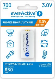 EverActive Akumulator 16340 3V Li-ion 700 mAh micro USB 1